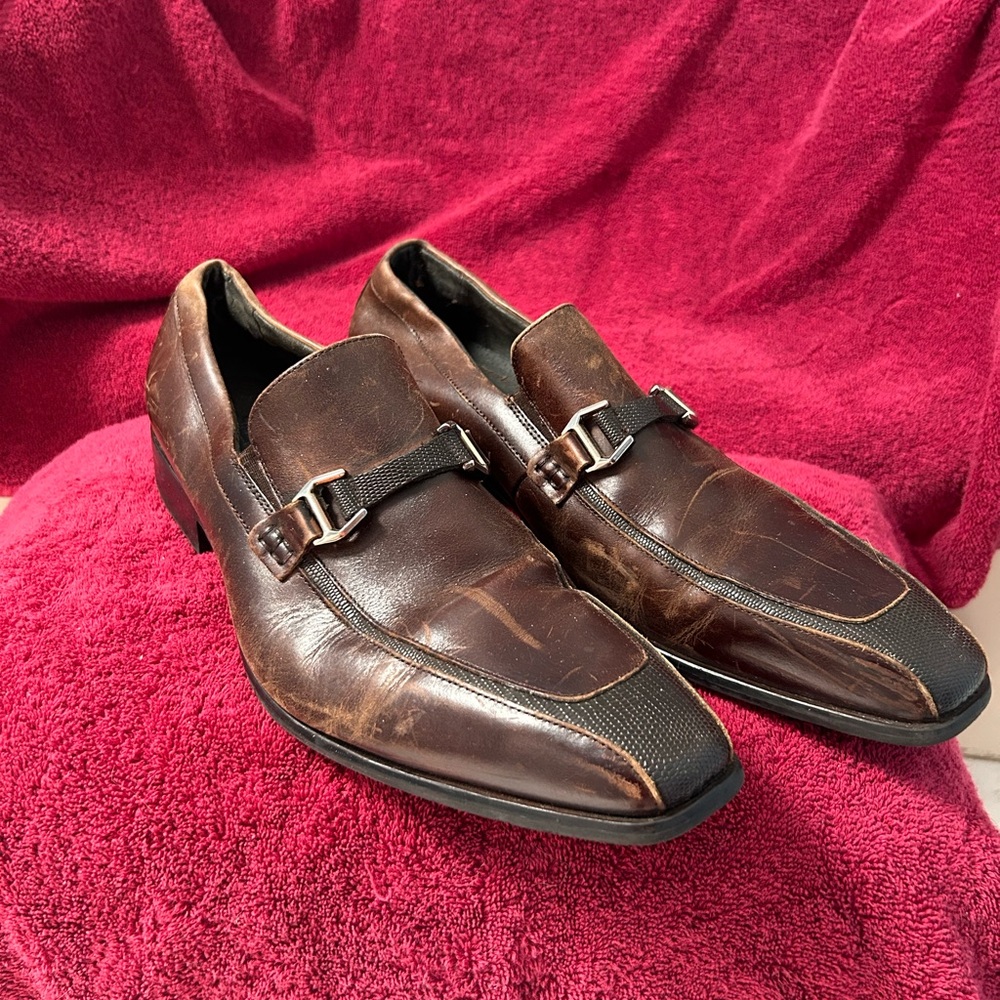 Elegant Brown Leather Men's Loafers